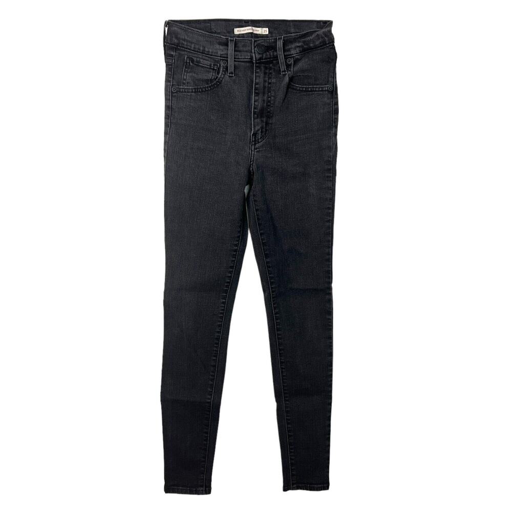 Levi’s Mile High Rise Super Skinny Jeans Stretch Washed Black Womens 25